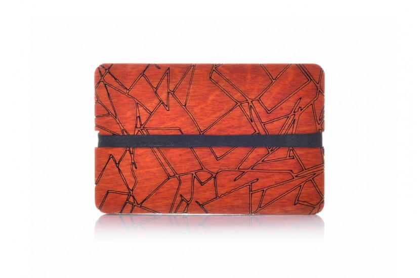 Ξύλινο πορτοφόλι - Rock Orange
